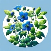 C:\Users\Наталочка\Desktop\DALL·E 2024-03-19 17.11.47 - Create a highly detailed and realistic icon of the Blue Marsh Marigold (Синій Ряст), specific to Ukraine, capturing its natural appearance as closely .png